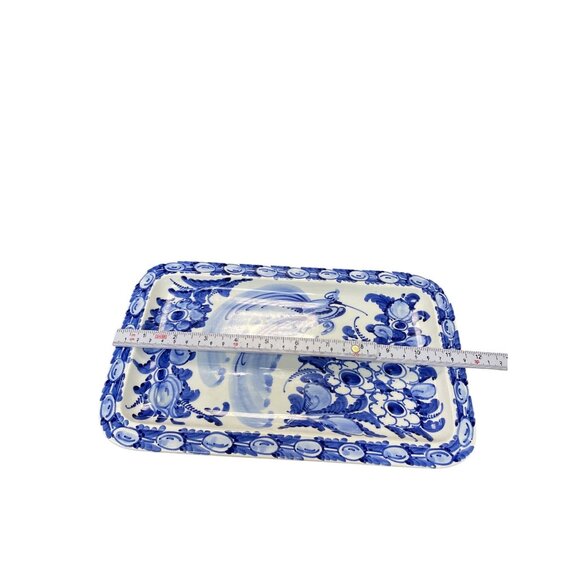 Greece Artisan Skyros Blue handpainted Trinket serve dish SKU 9500 - Picture 5 of 11